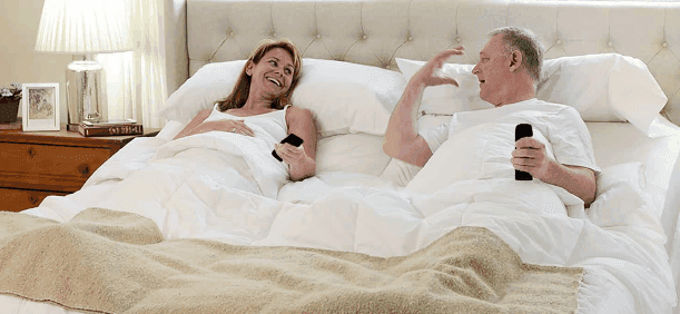 sophie adjustable bed with head raised before bed