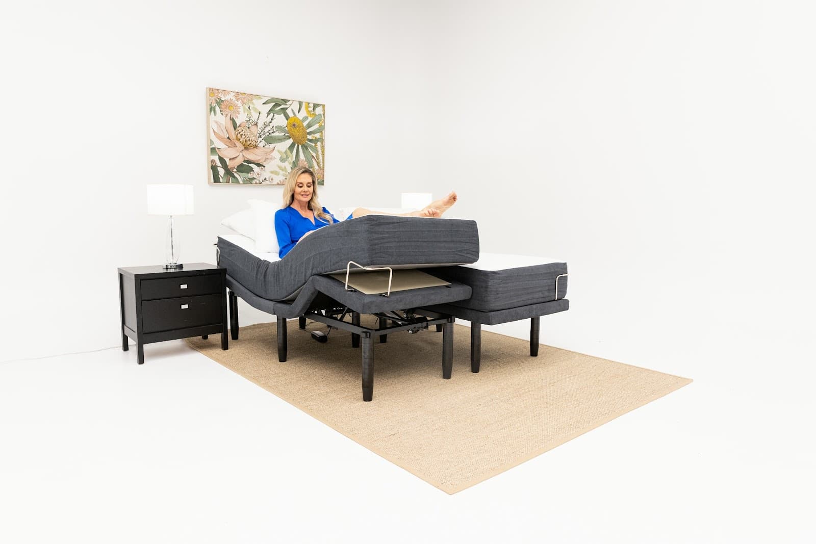Sophie adjustable bed in the zero-gravity position