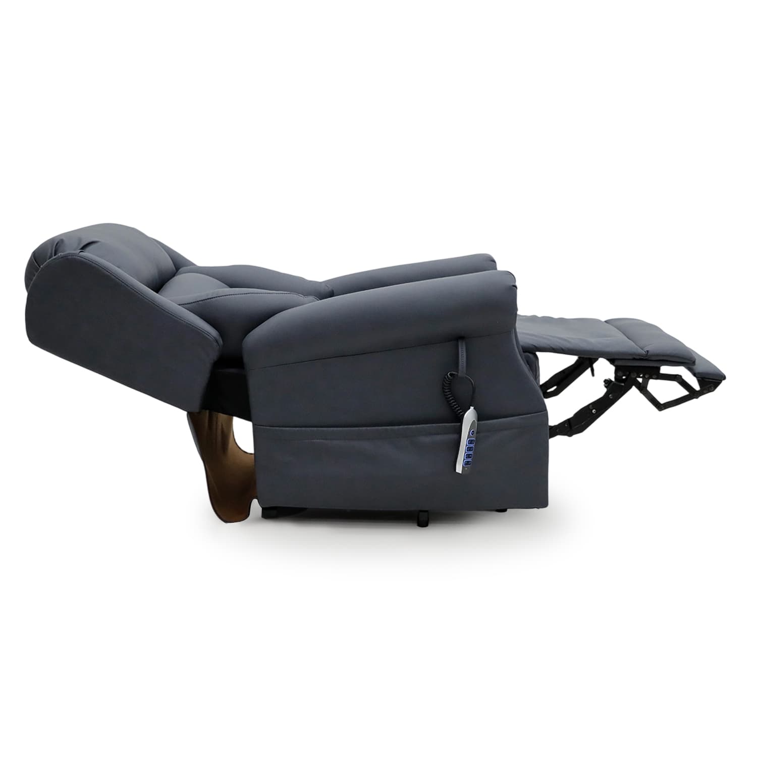 Electric lift recliner chair in the raised stand-assist position