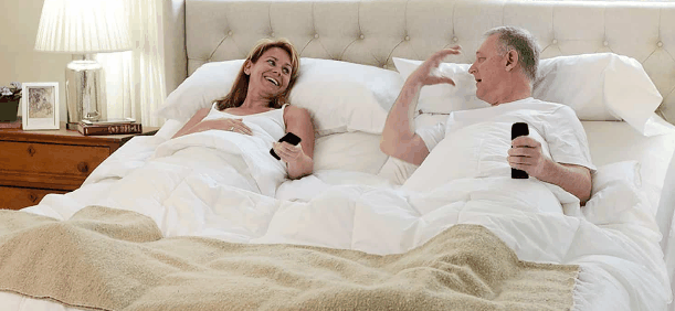 sophie adjustable bed with head raised before bed
