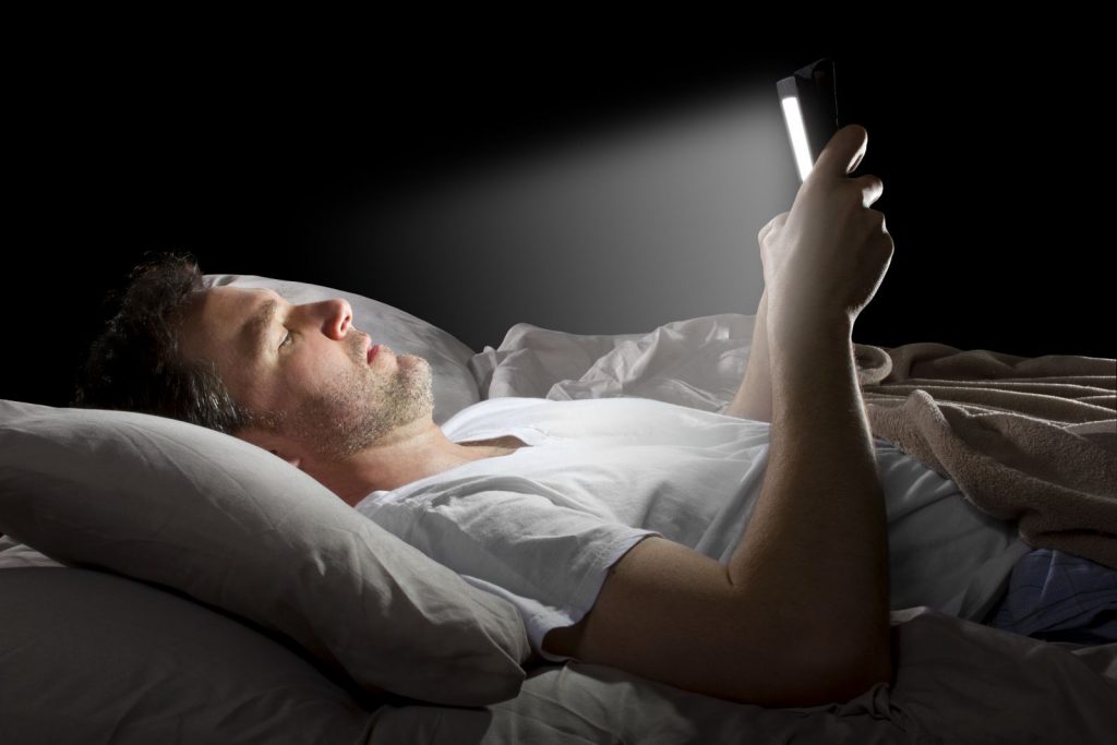 sleep health with blue light at night